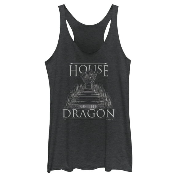 Women's Game of Thrones: House of the Dragon Iron Throne Logo  Racerback Tank Top Black Heather X Large