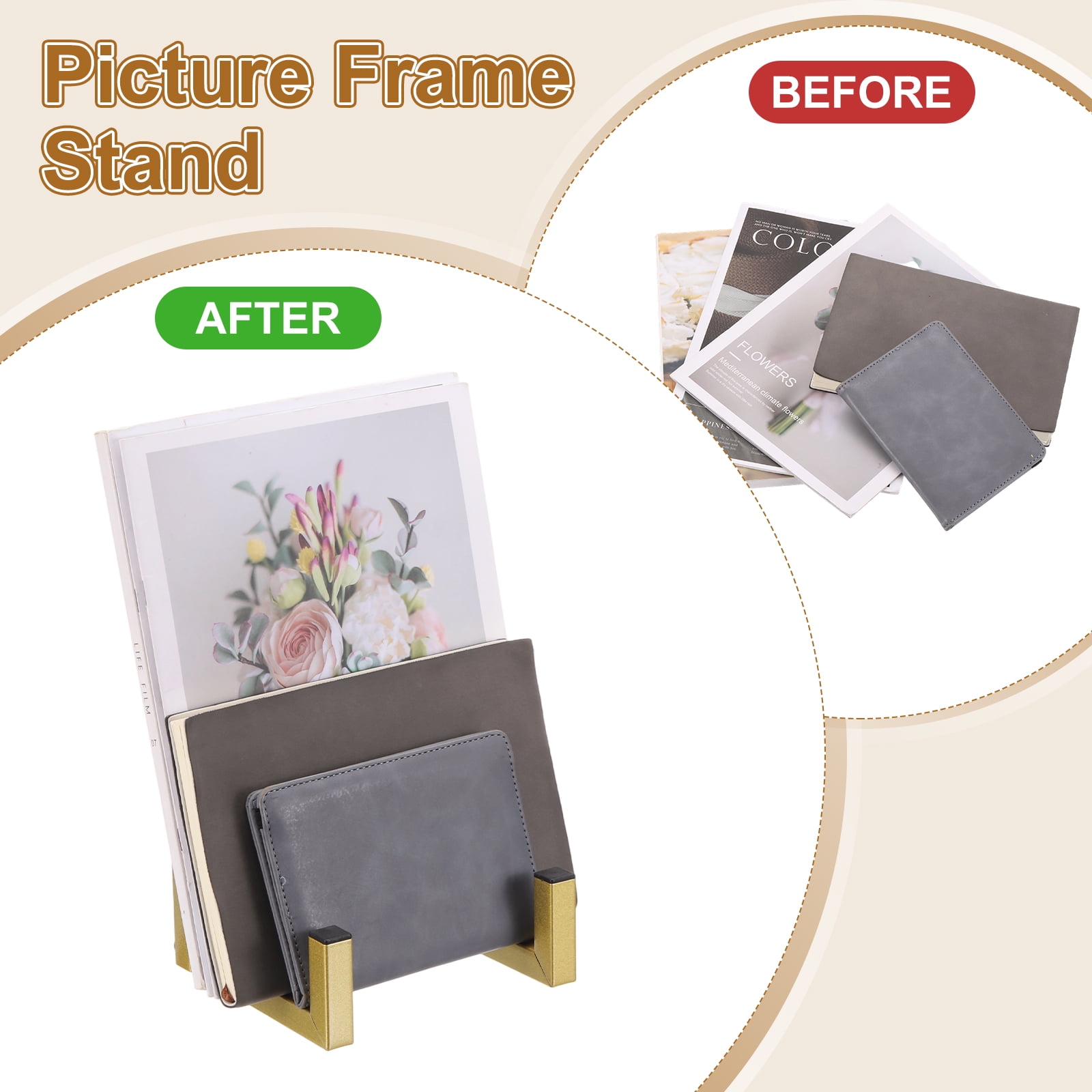 Uxcell 2 Pcs Picture Frame Stand, 6 Inch Metal Plates Stands Plate Display Stand Easel Frame Plate Holder for Picture, Decorative Plate, Book, Platter, Photo Easel, Black