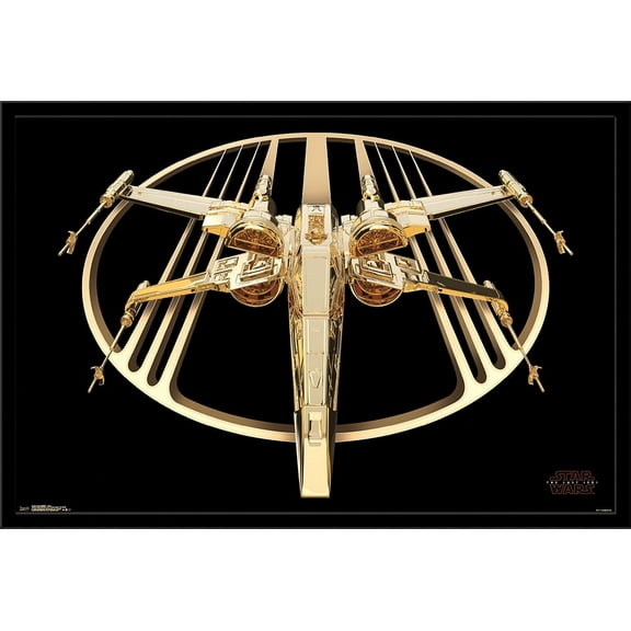 24X36 Star Wars: The Last Jedi - Gold Wall Poster, 24" x 36", Framed
