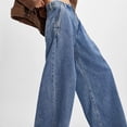 thumbnail image 4 of Women's Jeans High Rise Wide Leg Button Zipper Pockets Length Pants Jeans, 4 of 8