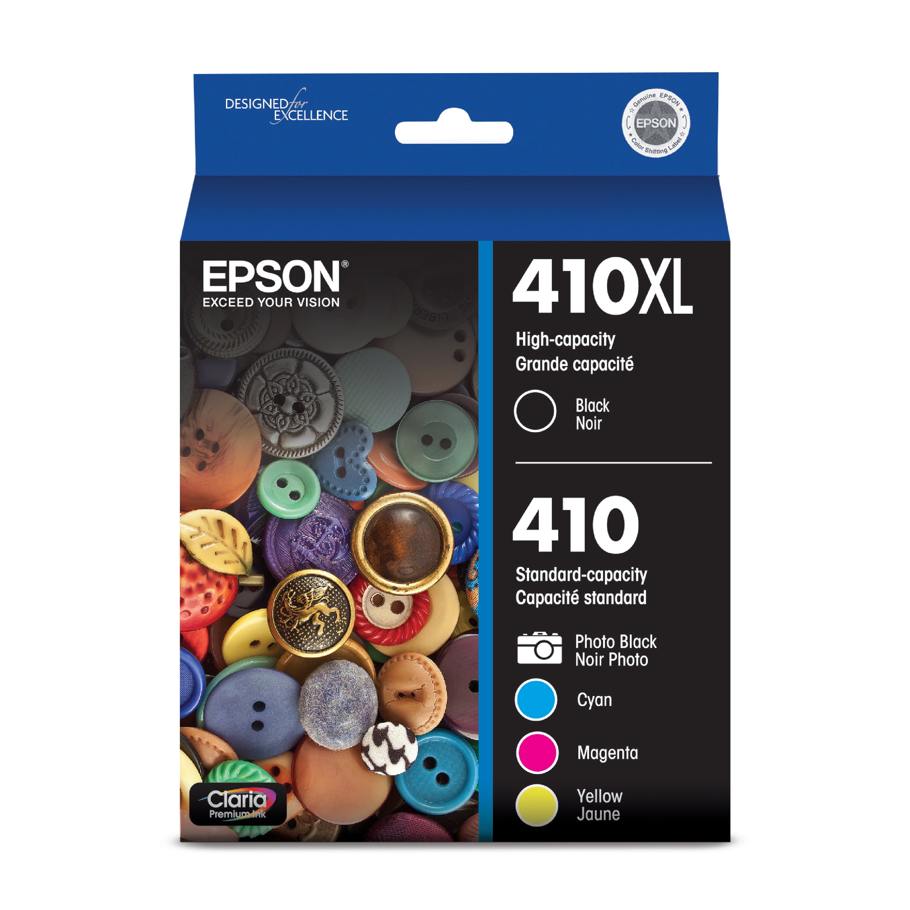 EPSON T410 Claria Premium Genuine Ink High Capacity Black & Standard Color Cartridge Combo Pack