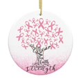 thumbnail image 1 of Regalos Para El Cáncer De Mama Para Mujeres Adorno De Concienciación Sobre El Cáncer De Mama Cinta Rosa Para Sobrevivientes Árbol Decoraciones Navideñas Adornos De Cerámica, 1 of 5