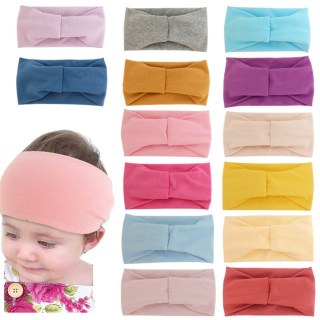 0-3 Y Baby Headband Fashion Solid Color Thread Cross Stretch Nylon Kids Headwear Baby Hairband Infant Toddler Hair Accessories8 He Qiyong unisex