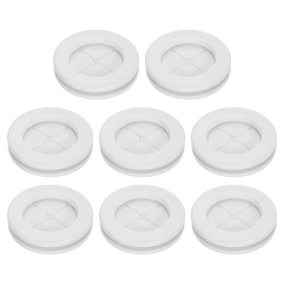 Uxcell 8Pcs Rubber Grommets 1-3/16" (30mm) Drill Hole, 1" (25mm) ID Double Sided Hole Plugs Ring Gasket for Firewall Cable Wire Protecting, White