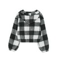 thumbnail image 4 of Mercatoo Teen Girls Fashion Fuzzy Hoodies Warm Loose Button up Pullover Tops Sherp𝐚 Kids Long Sleeve Sweater Korean Aesthetic Clothes, 4 of 4