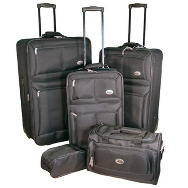 Confidence Fitness NEW 5 PIECE BLACK EXPANDABLE LUGGAGE SET WHEELED