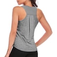 thumbnail image 3 of cocolona Womens Solid Workout Tank Tops Athletic Sports Running Yoga Tank Tops Summer Casual Loose Crew Neck T-shirt Blouse XL, 3 of 8