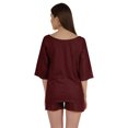 thumbnail image 5 of Inkmeso Solid Nightwear Set For WoMen's Boat Neck Top And Short Sleepwear 2 Pc Loungewear, 5 of 7