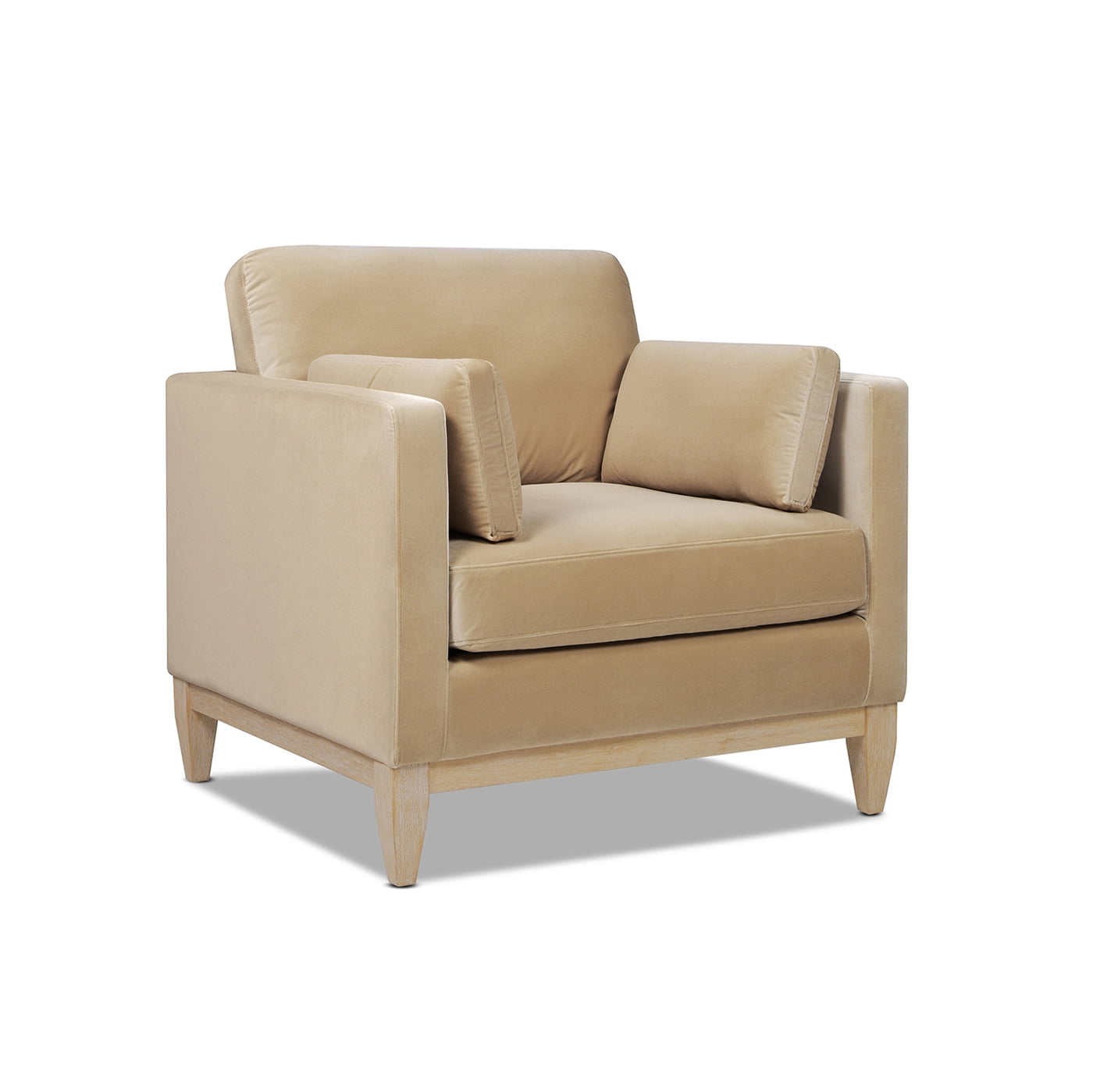 Knox 36" Modern Farmhouse Arm Chair Fawn Brown Performance Velvet