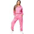 thumbnail image 4 of ZHAOCHENG Chándal de moda para mujer, conjunto de ropa de descanso con capucha y pantalones cortos de gran tamaño, 4 of 5