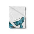 thumbnail image 2 of Modern Soft Flannel Fleece Throw Blanket, Humpback Whale by Abstract Sea Underwater Artwork Print, Cozy Plush for Indoor and Outdoor Use, 60" x 80", Teal Blue Dried Rose, by Ambesonne, 2 of 5