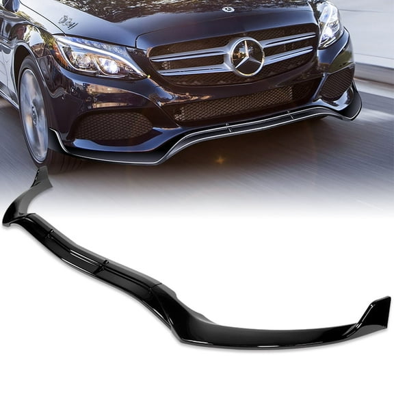 Stay Tuned Performance For 2015-2018 Mercedes C-Class W205 Base Painted Black Front Bumper Spoiler Lip