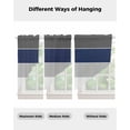 thumbnail image 4 of Navy Blue Grey Striped Swag Valances for Windows, Farmhouse Modern Rod Pocket Sheer Valances for Small Windows, Swag Toppers Light Filtering for Kitchen Living Room 2 Panels 36''x36'', 4 of 6