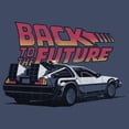 thumbnail image 2 of Men's Back to the Future DeLorean Cartoon Graphic Tee Navy Blue Heather Medium, 2 of 4