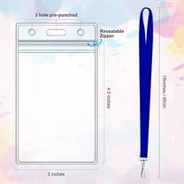 LanSuare Multicolor Breakaway Lanyards, Waterproof ID Holders with Metal Hooks - Office Security Badges, Event Passes, Office Identification