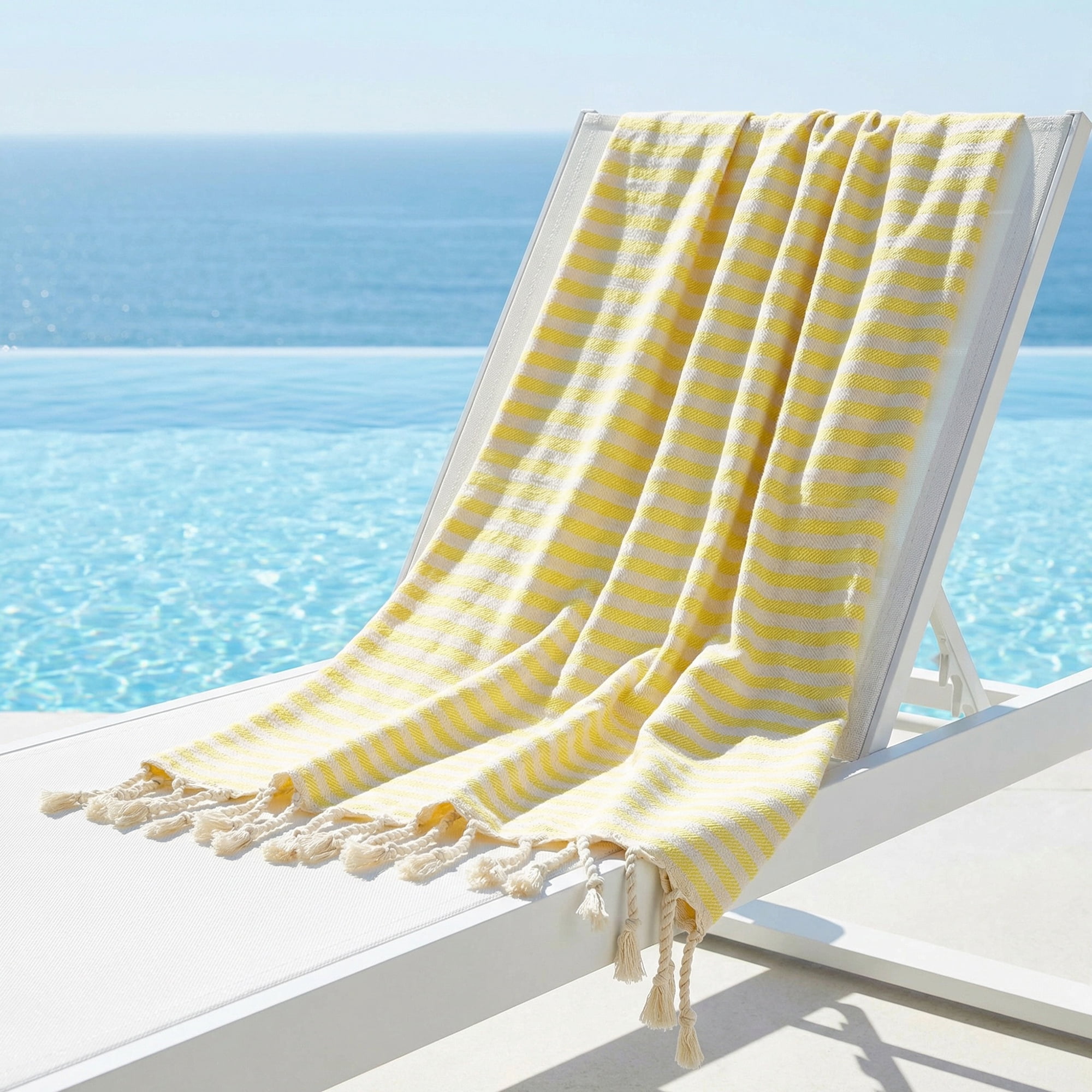 Unique Bargains 2 Pack Soft Sand Free Quick Dry Turkish Towel Light Yellow/Yellow 71"x40"
