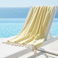 thumbnail image 7 of REGALWOVEN Turkish Beach Towel Striped Tassel Design Lightweight Sand Free Quick Dry Versatile Travel Yoga Picnic Towel 1 Pack Light Yellow 71" x 40", 7 of 7
