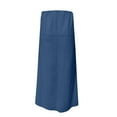 thumbnail image 5 of lcziwo Sundresses for Women 2025 Summer Linen Maxi Skirt Casual Drawstring Waist A Line Skirts Long Flowy Beach Cover Up Skirts on Sale Clearance Blue XL, 5 of 8