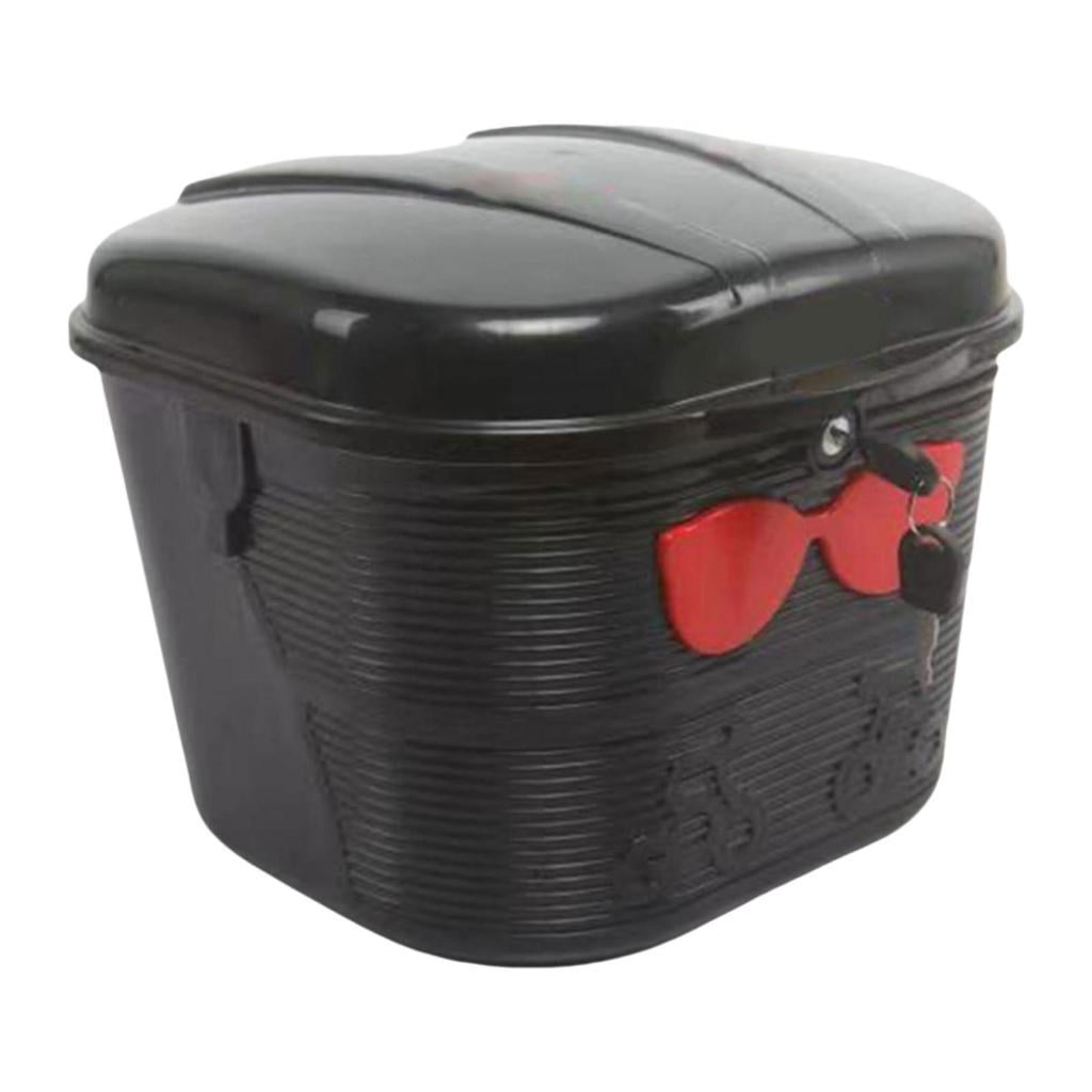 harayaa E Bike Front Basket Bicycle Cargo Rack Lock Design Large Capacity Portable Water Black Red