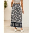 thumbnail image 4 of Weardear Women's Boho Floral Skirt Casual Elastic High Waist Maxi Skirts Flowy A Line Beach Long Skirt with Side Pockets, 4 of 7