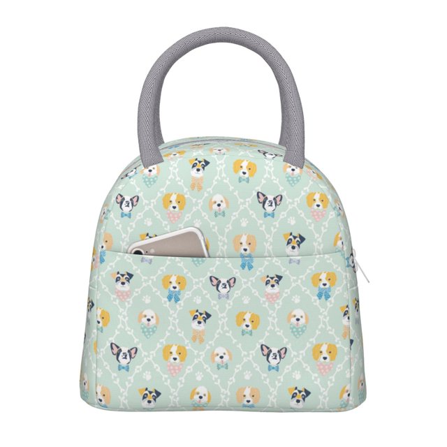 Balery Different Breeds of Dogs Bolsa de Almuerzo para Mujeres, Caja de Almuerzo, Bolsa de Almuerzo Pequeña Impermeable, Tote de Almuerzo Reutilizable con Gran Capacidad