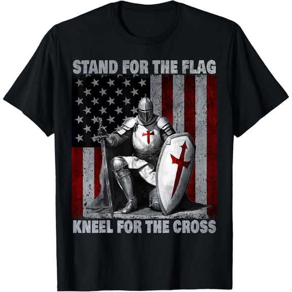 Knight Templar American Flag Crusader T-Shirt