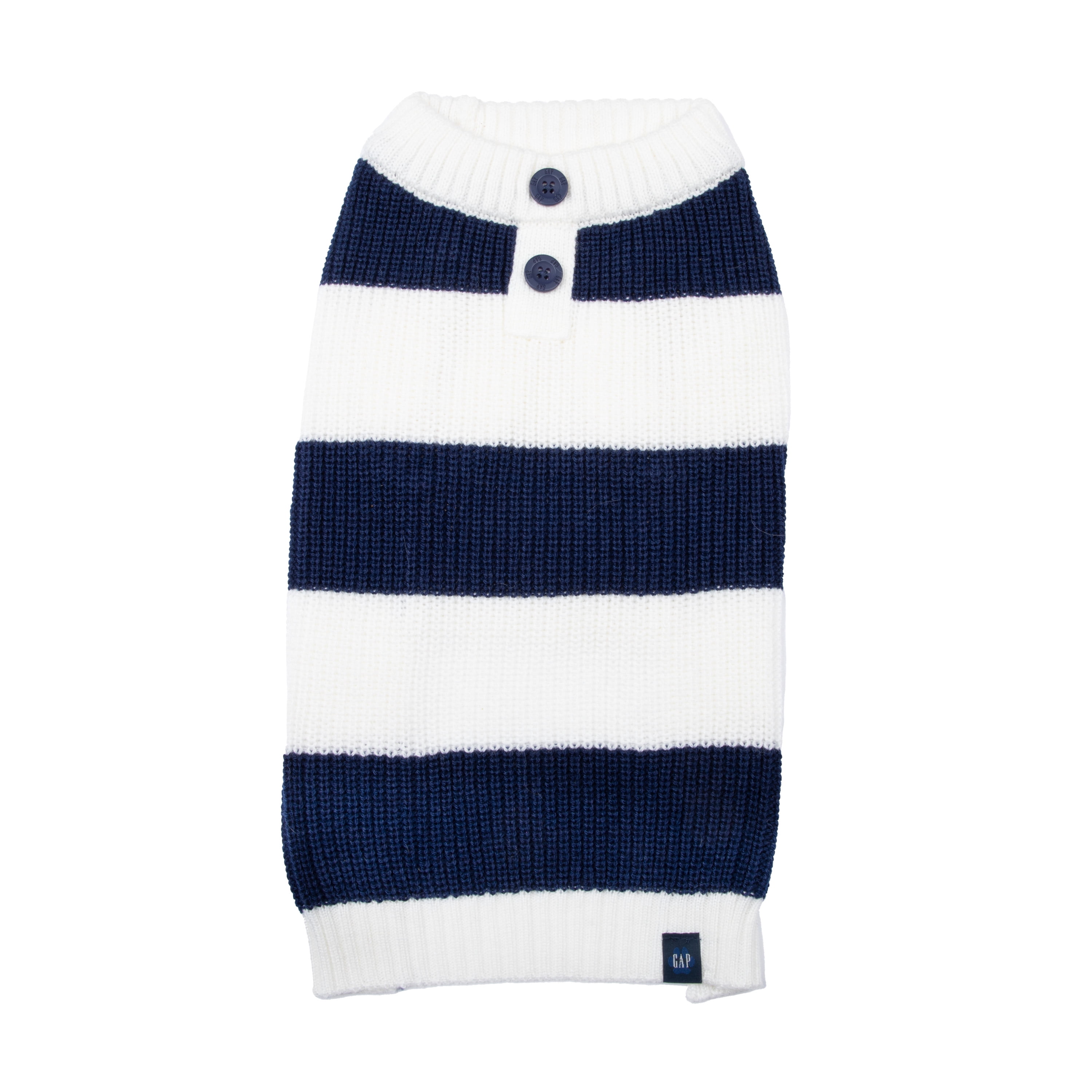 Gap Pet, Dog Clothes, Blue Striped Henley Pet Sweater