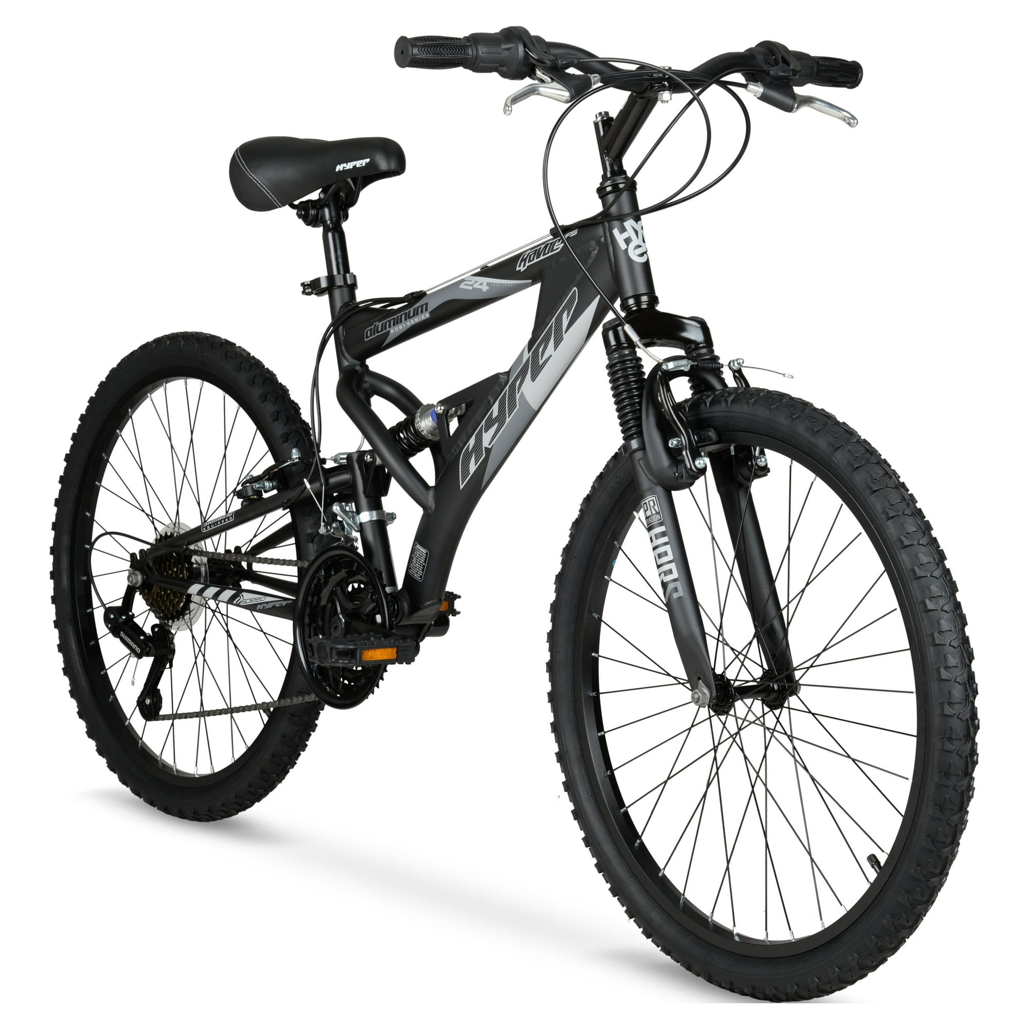 Hyper Bicycles 24" Havoc Mountain Bike, Children Ages 10-14, Black