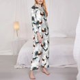 thumbnail image 3 of Yiaed Cool Chicken Print Pajamas Women's Long Sleeve Sleepwear Soft Button Down Loungewear Pjs Lounge Set Nightwear Womens Pajama Pants-Medium, 3 of 7