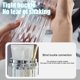 thumbnail image 3 of Juego de tazas de lavado dobles de viaje portátil | Cepillo de dientes y enjuague bucal | Diseño dividido | Plástico transparente duradero | Tamaño compacto a prueba de fugas | Blanco | 1 pieza, 3 of 7