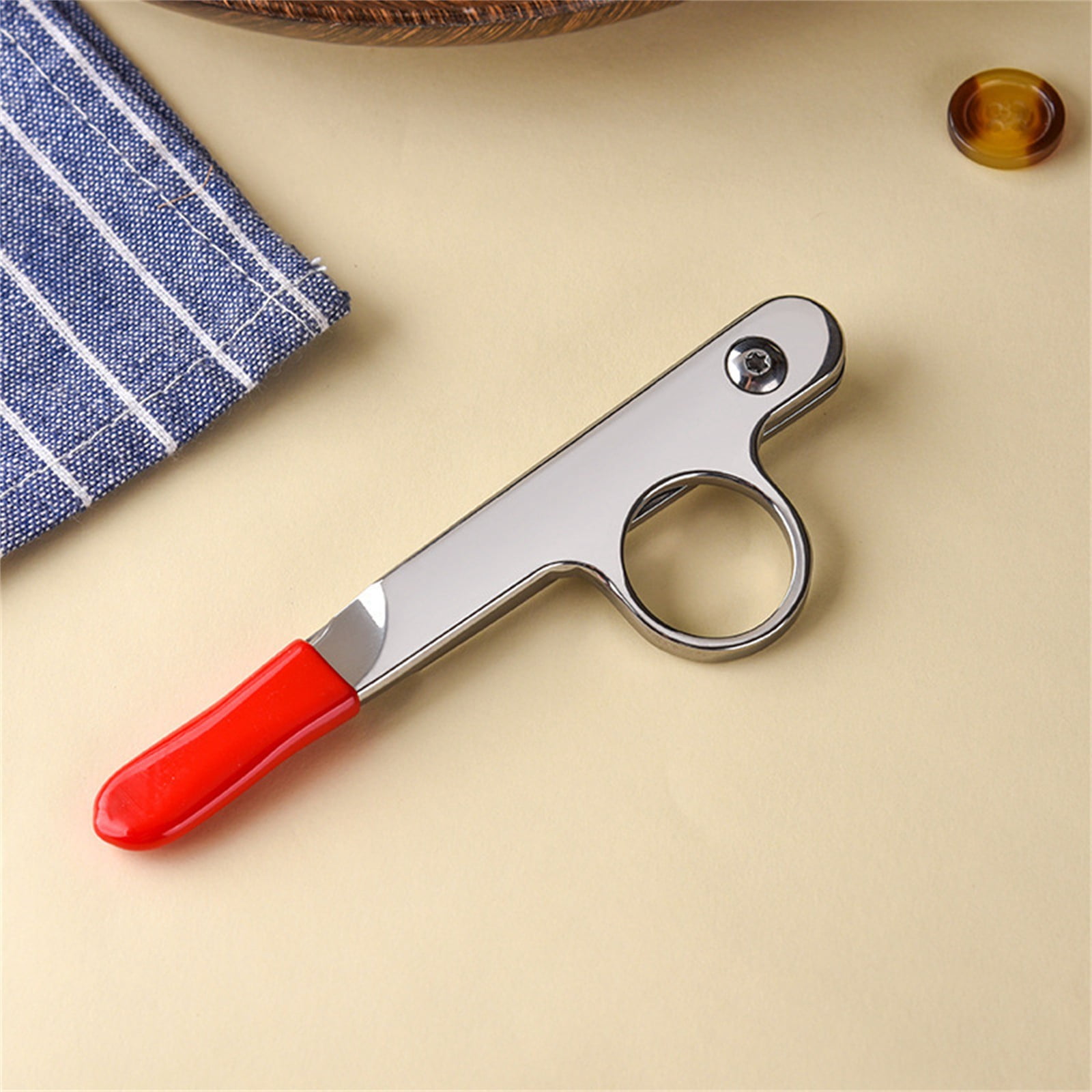 YEESHU High End Thread Nipper with Red Rubber Cap for Sewing, 4.7 Inch Edge Thread Snipper, Stainless Steel Thread Trimmer for Tailoring and Crafting