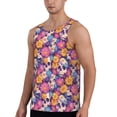 thumbnail image 2 of Daiia Skull daisy flower Printed Men's Quick Dry Fit Muscle Tank Top Slim-Fit Tank Workout Tank Top Lightweight Sports Tank Top-XX-Large, 2 of 7