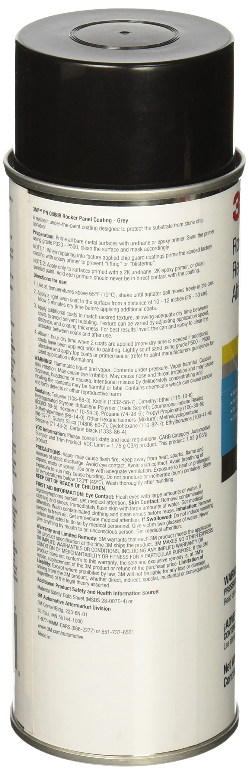 3M 08889 Rocker Panel Spray Coating, Grey (23 oz. Spray Can) - Walmart