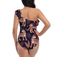 thumbnail image 5 of Honeii Leopard Print for women's one-piece swimsuit featuring a chic one-shoulder design experience elegance and style in the water-X-Large, 5 of 6