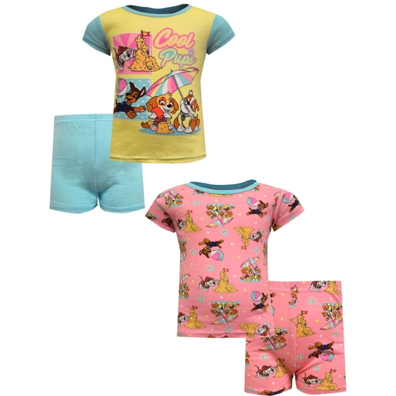 American Marketing Enterprises INC Girls Paw Patrol Cool Pups Cotton 4 Piece Toddler Pajamas (2T)