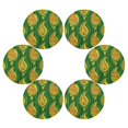thumbnail image 3 of IAUYY Set of 6 Round Placemats for Dining Tables Heat-Resistant and Wear-Resistant DIY Printing Design Table Placemats，Applicable for Christmas Olive-green Pattern with Leaves, 3 of 6