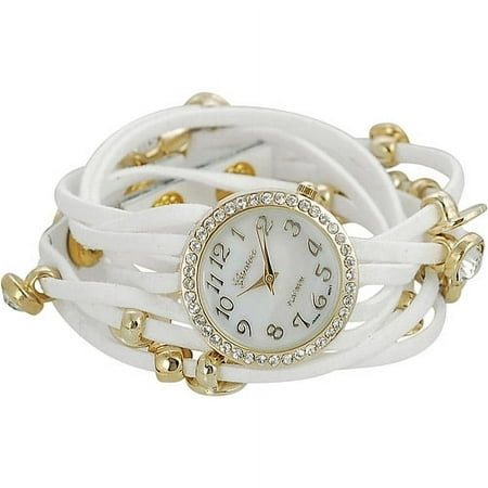 Brinley Co. Women's Rhinestone Multi-Strand Wrap-Around Watch