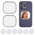 thumbnail image 1 of 2Pcs Alloy Rhinestones & Glass Makeup Mirror with 6Pcs Acrylic Double-sided Sticker Square 5.2x4.8x0.35cm, 1 of 5