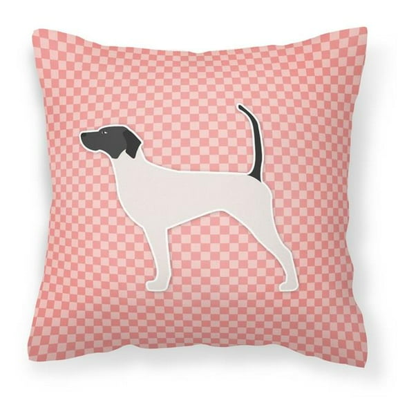 Carolines Treasures BB3595PW1818 English Pointer Checkerboard Pink Fabric Decorative Pillow