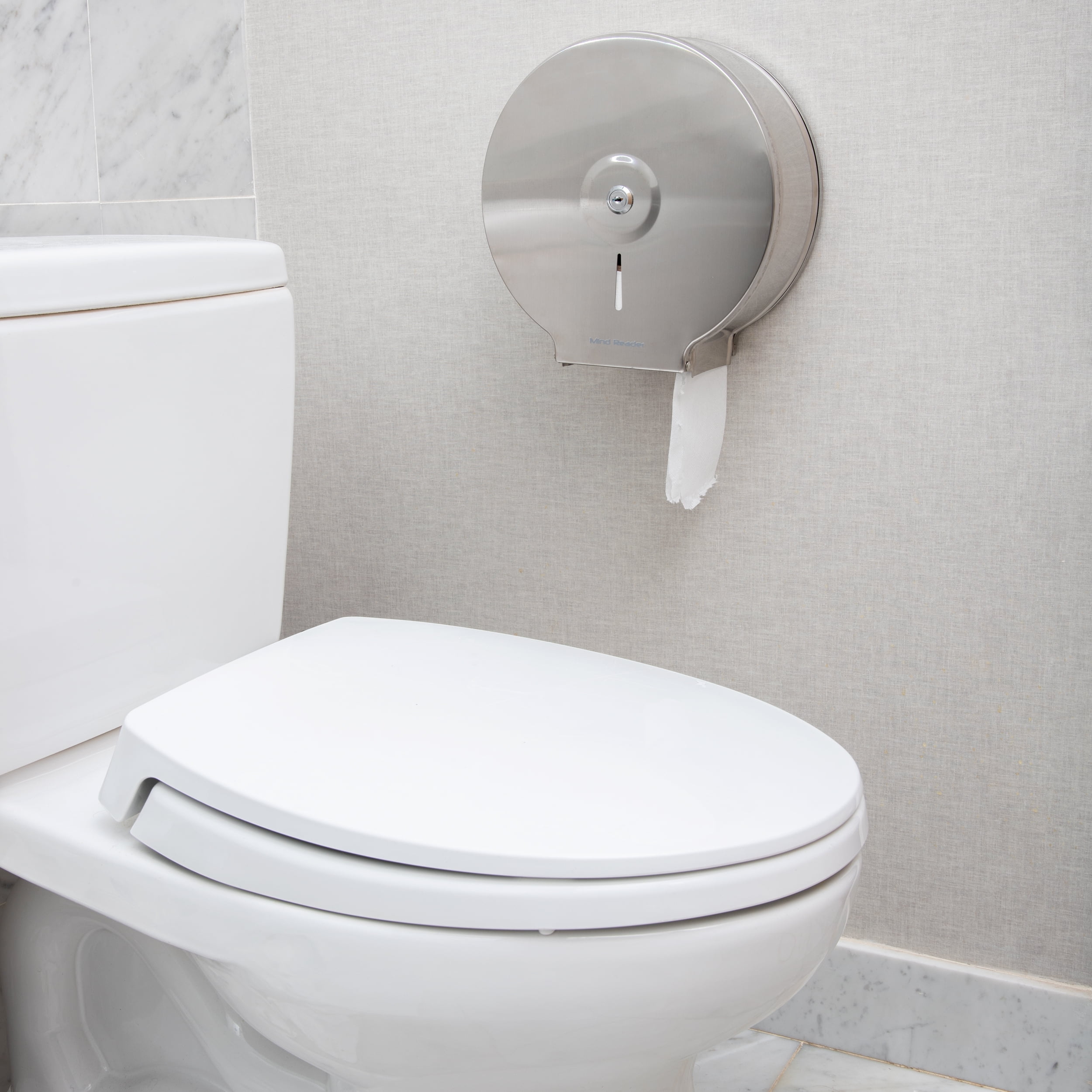 Mind Reader Silver Wall-Mounted Commercial Toilet Paper Holder