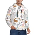 thumbnail image 2 of Kdxio Fall Rabbit Print Mens Casual Hooded Collar Drawstring Hoodies Pullover Sweatshirts Casual Long Sleeve Shirts-X-Large, 2 of 7