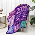 thumbnail image 2 of 20th Birthday Gifts for Women - 20th Birthday Decorations - Gift for 20 Year Old Female - Happy 20th Birthday Decorations - 20 Year Old Birthday Gifts for Her Flannel Throw Blanket 60 x 50 Inch, 2 of 6