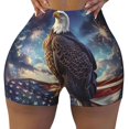 thumbnail image 2 of Fotbe Night Sky Bald Eagle Shorts Sin Costuras – Shorts Deportivos de Cintura Alta para Mujer, Elásticos para Gimnasio, Yoga, Running o Ciclismo-Small, 2 of 8