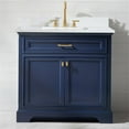 thumbnail image 3 of Milano 36" Single Sink Bathroom Vanity Set in Blue with Carrara Marble and Sink, 3 of 14