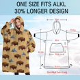 thumbnail image 4 of Oversized Wearable Blanket Hoodie,Yellow Buffalo Mountain Pattern Sherpa Blanket Hoodie with Super Pockets,Super Warm Fuzzy Pullover for Women & Men, 4 of 6