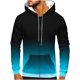 thumbnail image 1 of Sudadera con capucha para hombre, informal, a la moda, con cremallera, estampado degradado, manga larga, sudadera con capucha, blusa de poliéster para hombre, 1 of 3