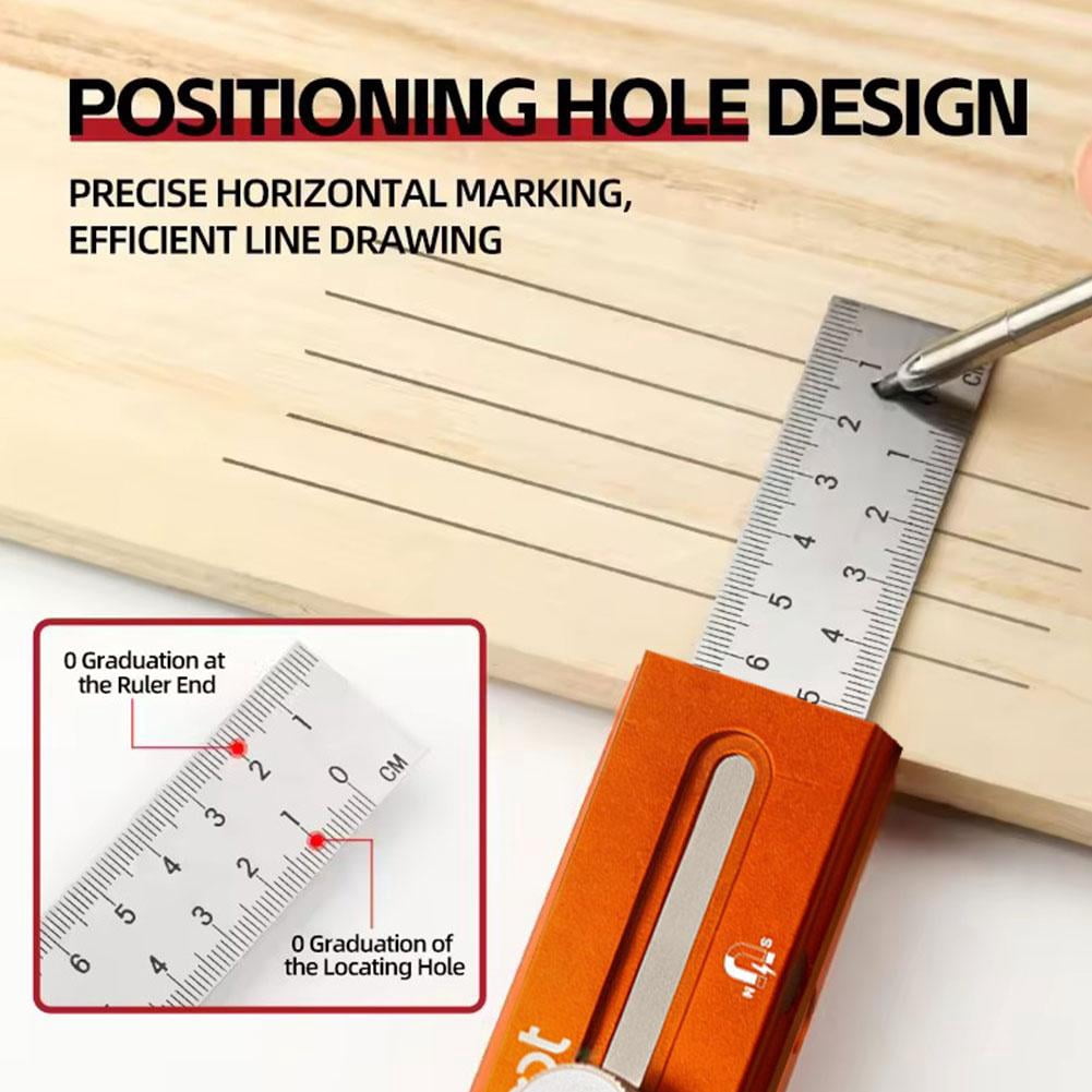 Adjustable Positioning Marking Protractor Tool,Multi-Angle Scribing Ruler Depth Measuring Ruler for Precise Angle Measurement and Marking in Woodworking, Crafting and Construction