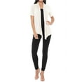 thumbnail image 4 of Women's Casual Short Sleeve Draped Open Front Solid Cardigan, 4 of 5