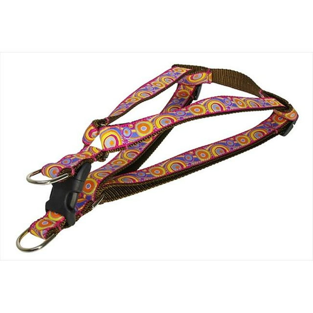 Circles And Waves Dog Harness, Pink & Orange - Small