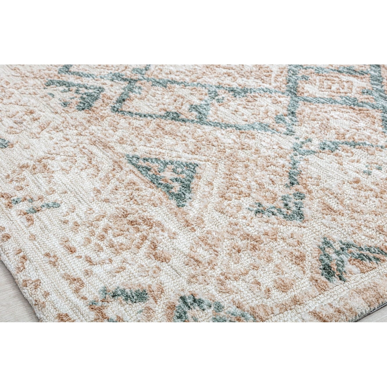 Rugs America GA15B Positive Pursuit Abstract/Geometric Vintage White Area Rug, 5’0”x7’0” Ideal for Living Room, Bedroom, Dining Room and More